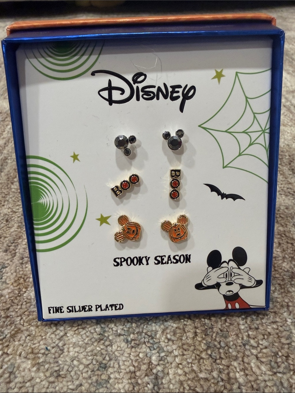 Disney Halloween Spooky Season Earring Set in Orange and Black